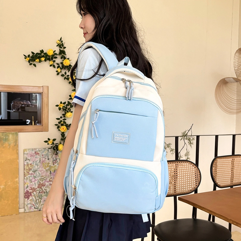 普乐威 高级感简约轻便大容量短途旅行初高中大学生上课通勤百搭 尼龙 书包双肩包背包 男女同款情侣款 多色