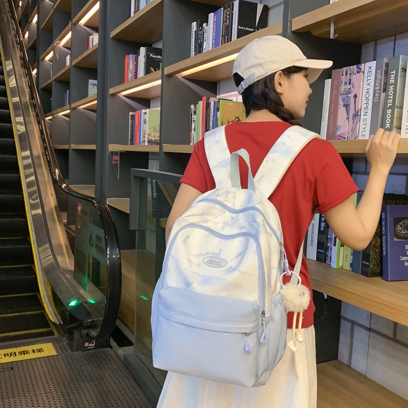 普乐威 中式高颜值扎染小众清新可爱旅游轻便大学生初高中生大容量 尼龙 双肩包 大号 女款 多色