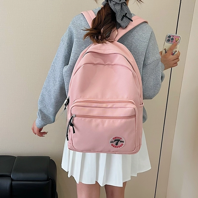 普乐威 日系原宿风简约百搭休闲时尚潮流韩版初高中大学上课旅游 尼龙 双肩包 男女同款情侣款 多色