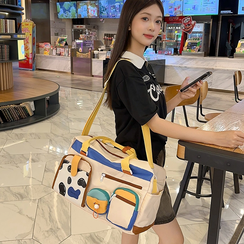 科物酷 短途旅行轻便行李袋收纳 尼龙 手提包 男女同款情侣款 黄色/粉色