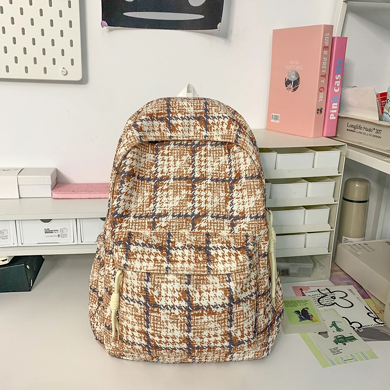 科物酷 格子日系小众可爱百搭短途旅行 尼龙 书包双肩包 常规 男女同款情侣款 多色