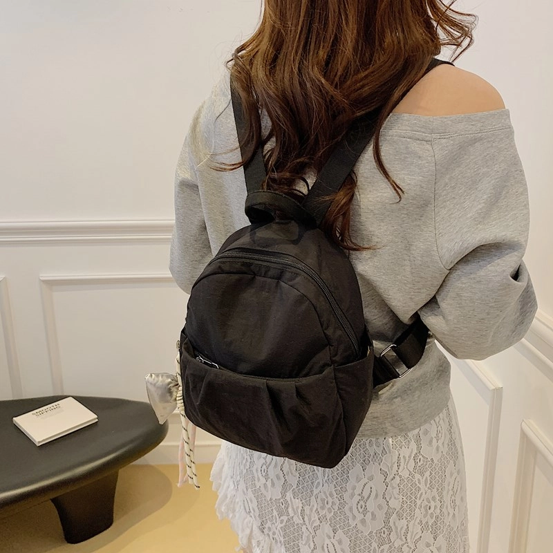 科物酷 纯色可爱日常通勤百搭时尚 尼龙 双肩包 女款 多色