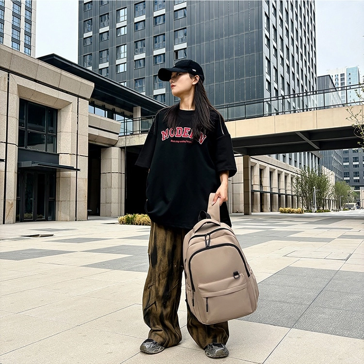 科物酷 简约纯色大容量外出旅行 尼龙 双肩包 男女同款情侣款 多色