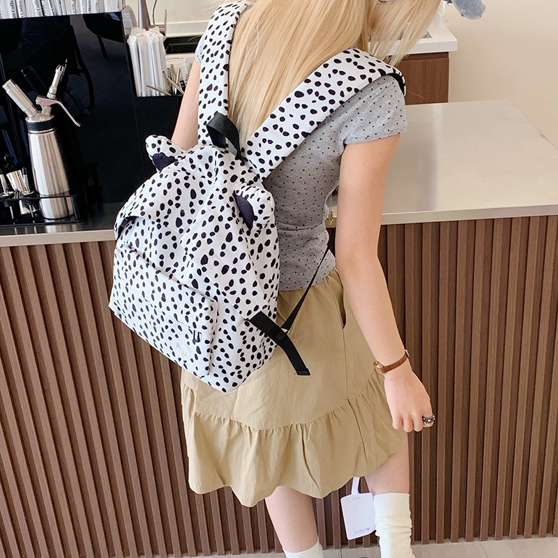 科物酷 可爱毛绒猫耳通勤百搭学院风 尼龙布 双肩包 女款 多色
