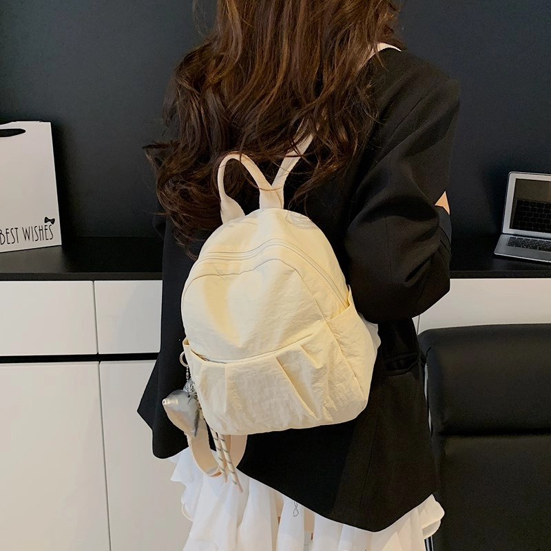 科物酷 纯色可爱日常通勤百搭时尚 尼龙 双肩包 女款 多色
