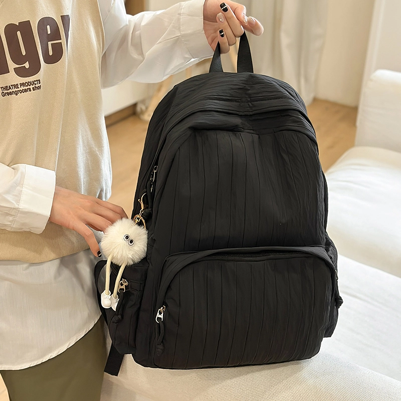 科物酷 简约纯色小清新百搭旅行 尼龙 双肩包 大号 男女同款情侣款 多色