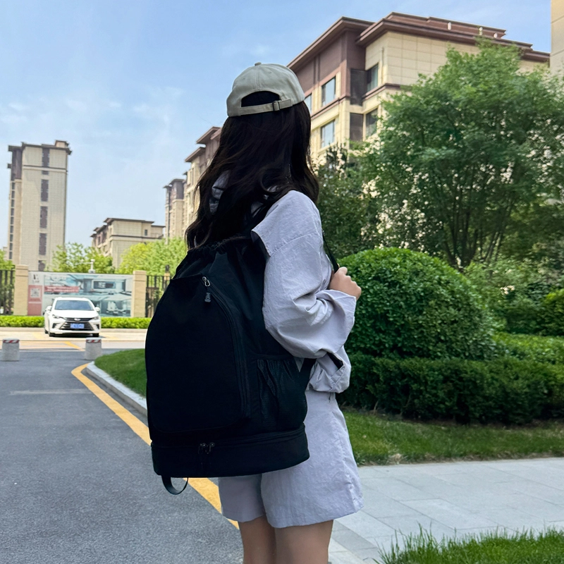 科物酷 轻便羽毛球束口袋运动包背包网球包便携球袋 牛津布 双肩包 男女同款情侣款 灰色/黑色/紫色/粉色/米白色/绿色