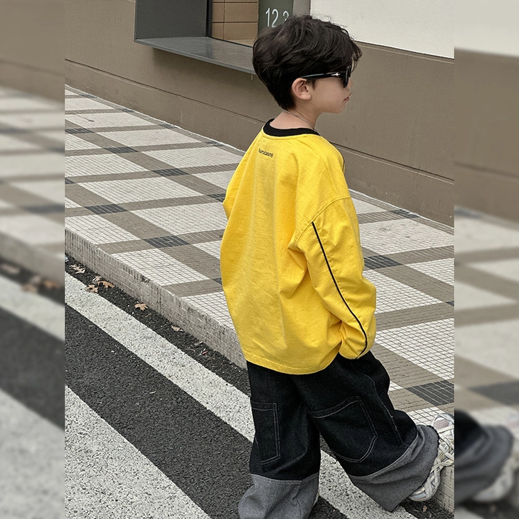 俞兆林卫衣 舒适洋气纯色百搭 黄色 中小童