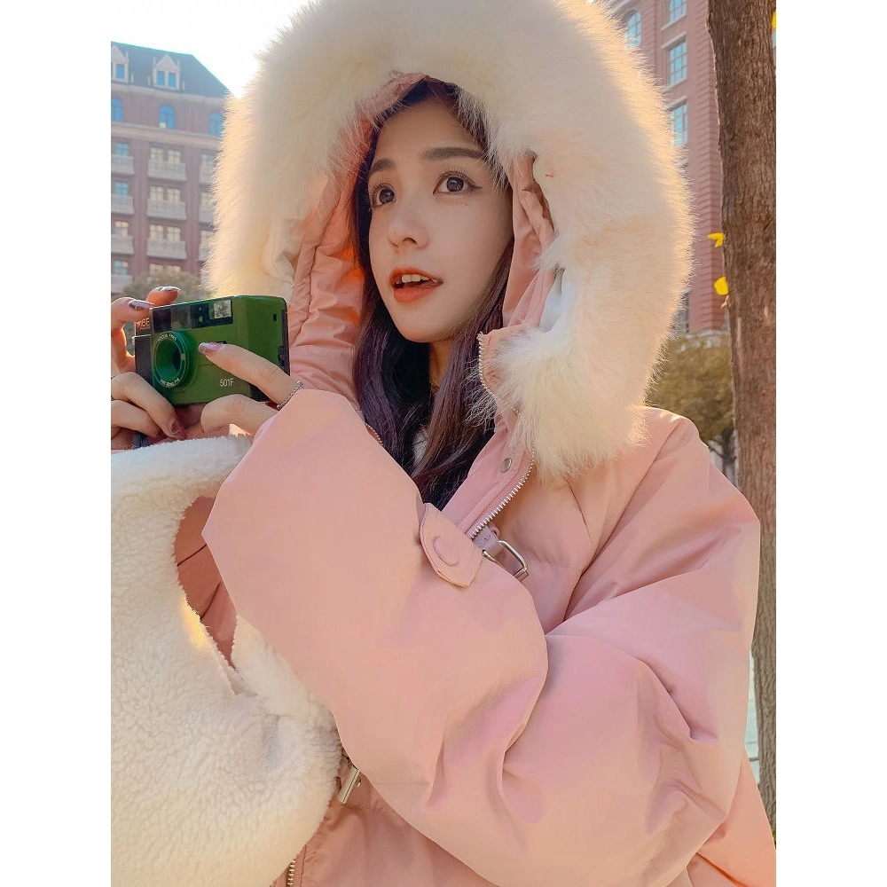 俞兆林 可爱甜美软糯衣服中长款舒适百搭休闲设计感棉服 女款