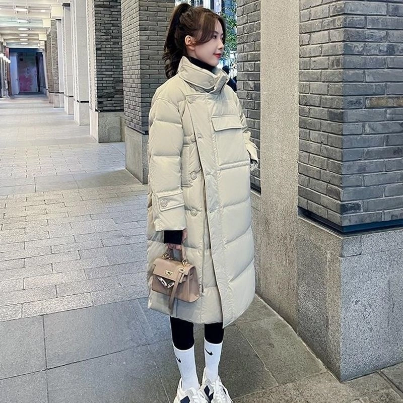 俞兆林 简约休闲设计韩版过膝宽松感潮流百搭棉服 女款