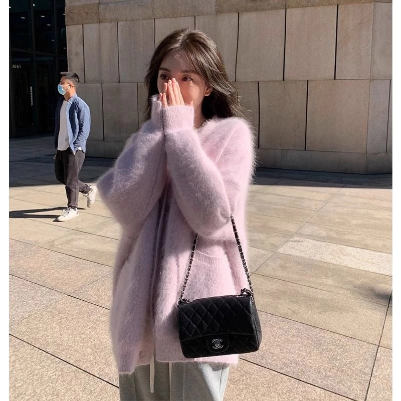 俞兆林 百搭舒适简约柔软外套开衫温柔宽松慵懒小个子针织衫 女款
