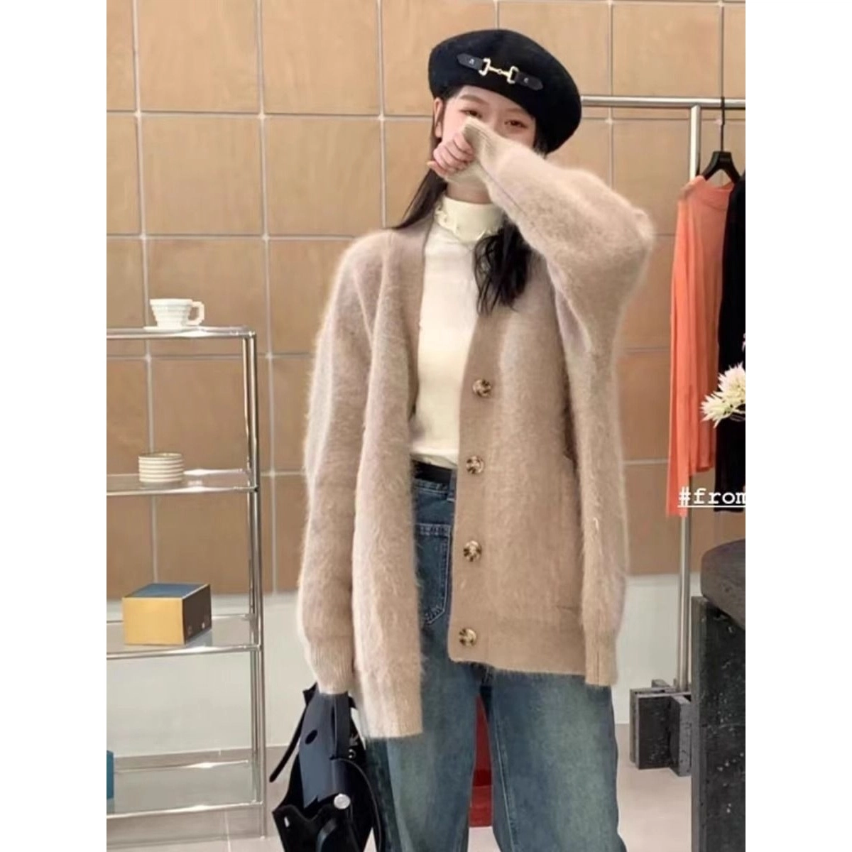 俞兆林 百搭舒适简约柔软外套开衫温柔宽松慵懒小个子针织衫 女款