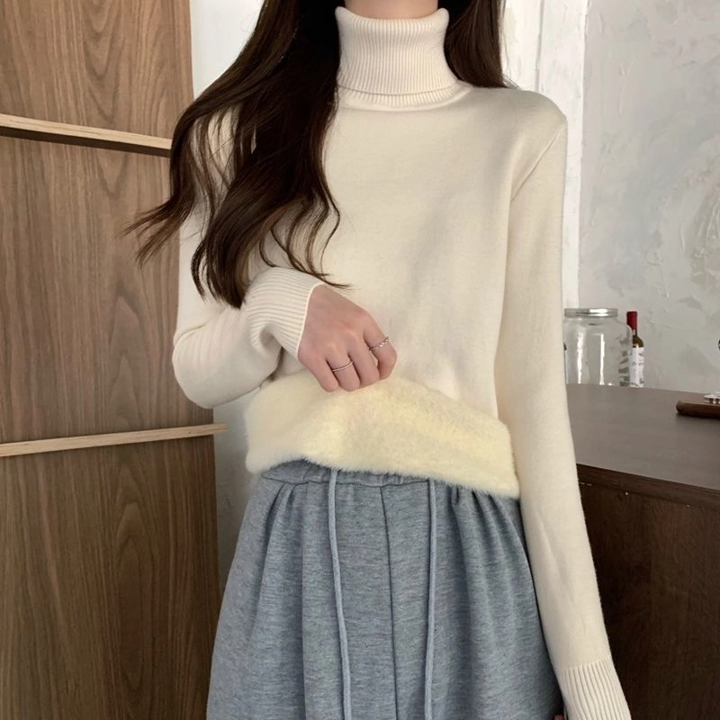 俞兆林 法式时尚舒适简约百搭高领打底衫洋气上衣针织衫 女款