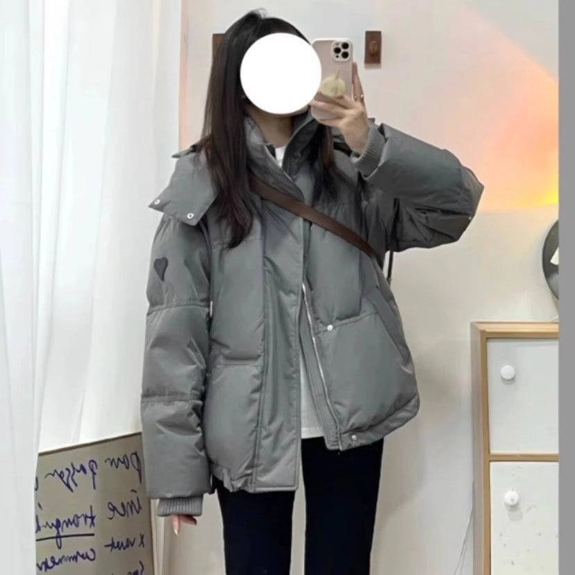 俞兆林 小众设计感连帽短款时尚韩版宽松学院风外套棉服 女款