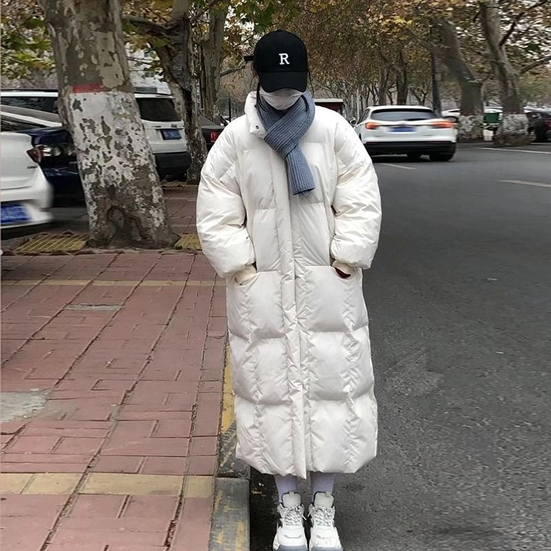 俞兆林 时尚舒适百搭休闲简约设计中长款过膝韩版宽松外套棉服 女款