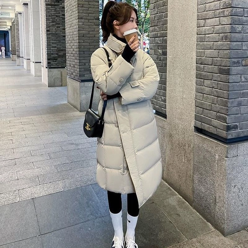 俞兆林 简约休闲设计韩版过膝宽松感潮流百搭棉服 女款