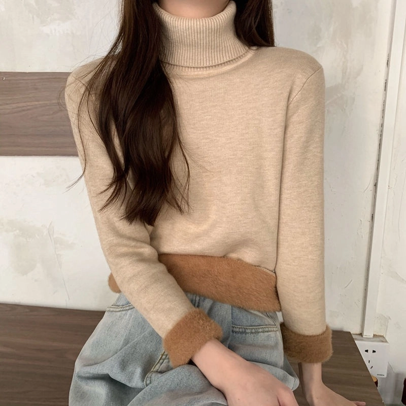 俞兆林 法式时尚舒适简约百搭高领打底衫洋气上衣针织衫 女款