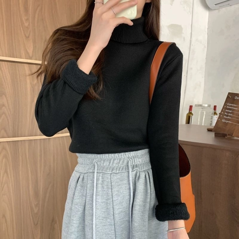 俞兆林 法式时尚舒适简约百搭高领打底衫洋气上衣针织衫 女款