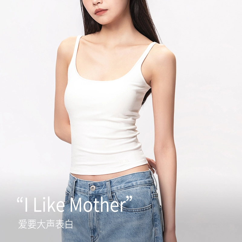 靴下物 带胸垫凉感内搭纯色吊带 女款