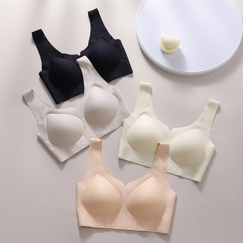 蒄趣 裸感舒适无痕美背一体式聚拢上托防下垂隐形收副乳文胸 女款