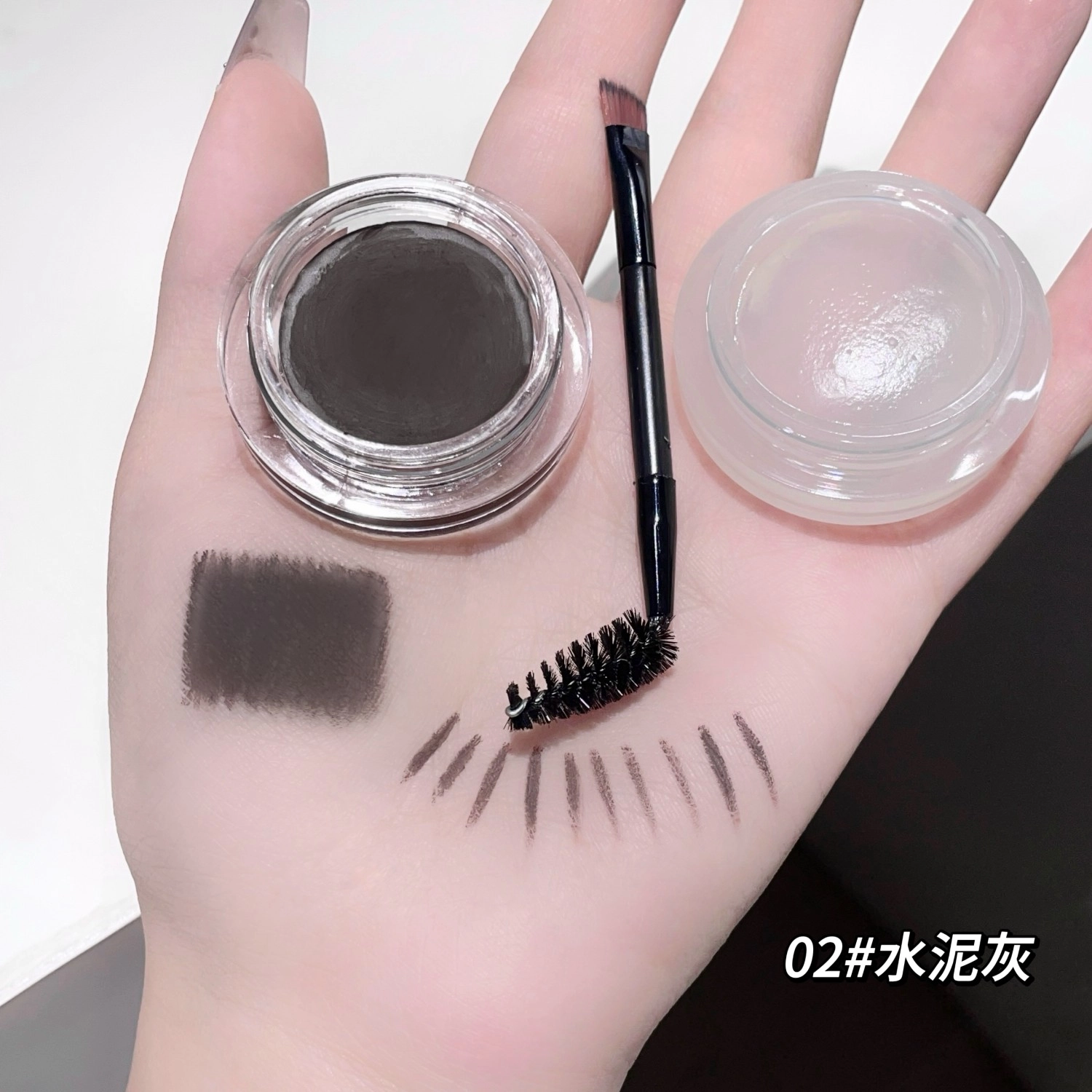 莎琪诺 雾羽定型眉膏眉胶自然立体 棕色灰色黑色 持久易上色