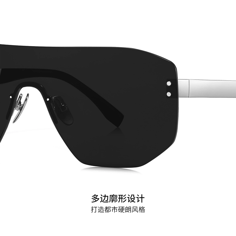 朋克风 小罗弟 美版硬汉风 纯钛尼龙 不规则形 太阳眼镜 男款 黑色