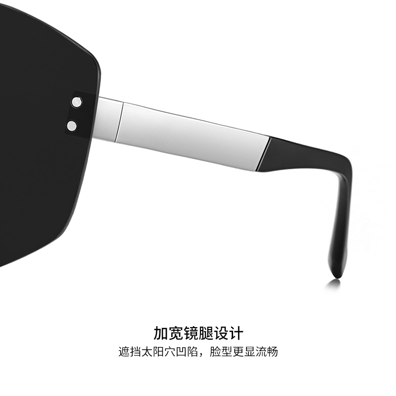 朋克风 小罗弟 美版硬汉风 纯钛尼龙 不规则形 太阳眼镜 男款 黑色