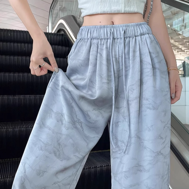 纤丝鸟 阔腿高腰垂感时尚百搭宽松休闲裤 女款