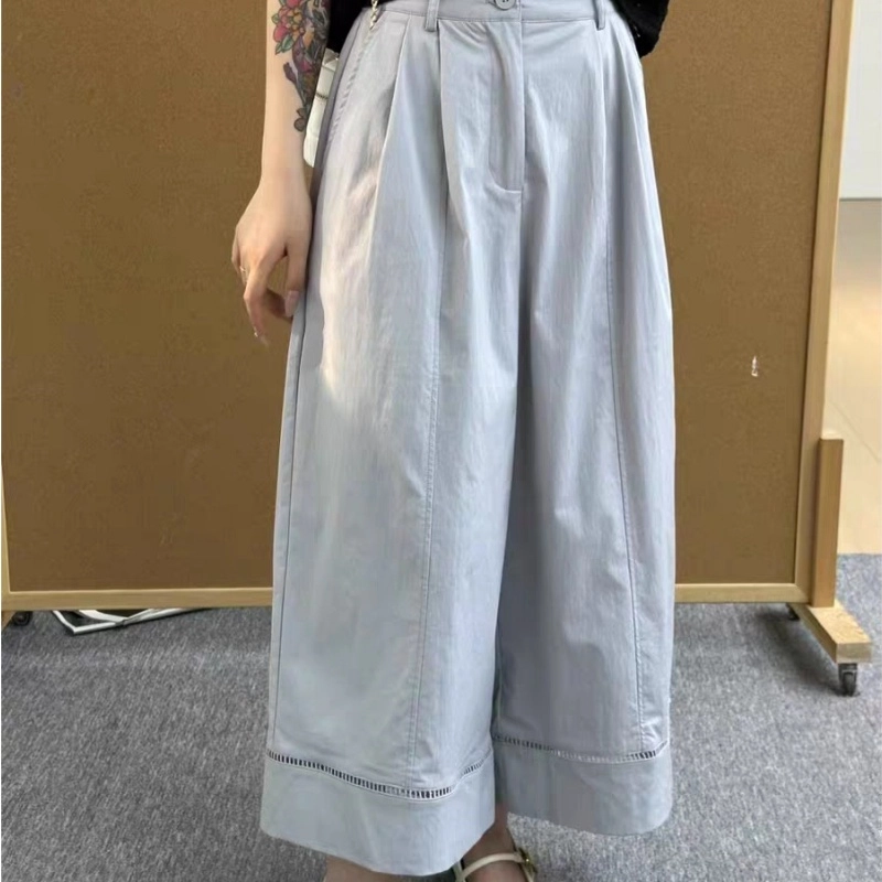纤丝鸟 时尚百搭高腰显瘦阔腿垂感宽松设计简约休闲裤 女款