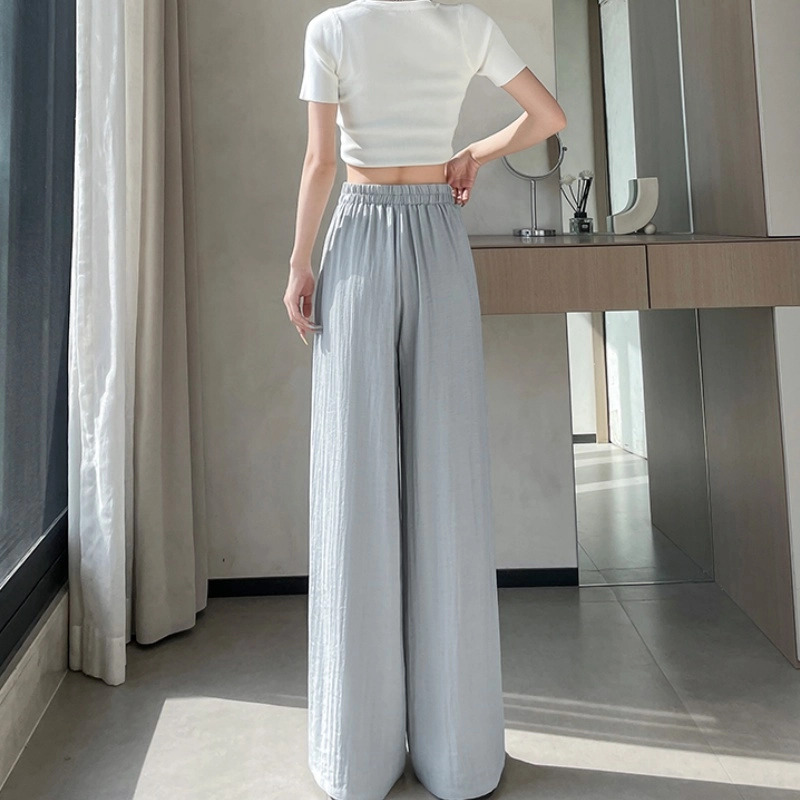 纤丝鸟 时尚百搭复古高腰宽松直筒阔腿裤垂坠感舒适休闲裤 女款