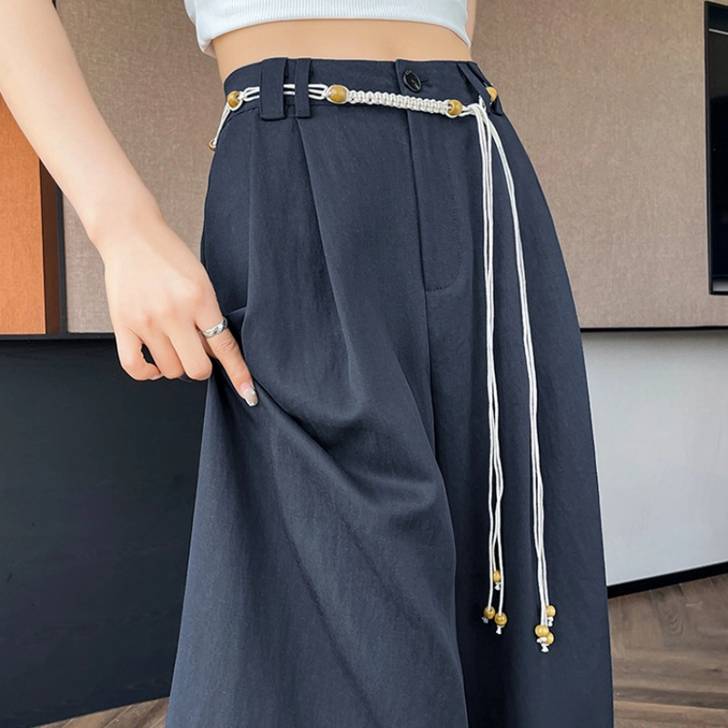 纤丝鸟 阔腿高腰设计垂感时尚感舒适休闲裤 女款