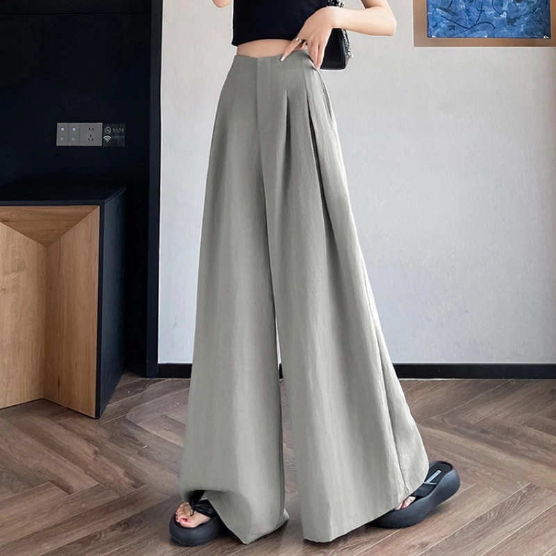 纤丝鸟 宽松阔腿裤女垂坠感舒适直筒山本裤轻盈飘逸感轻便透气休闲裤 女款