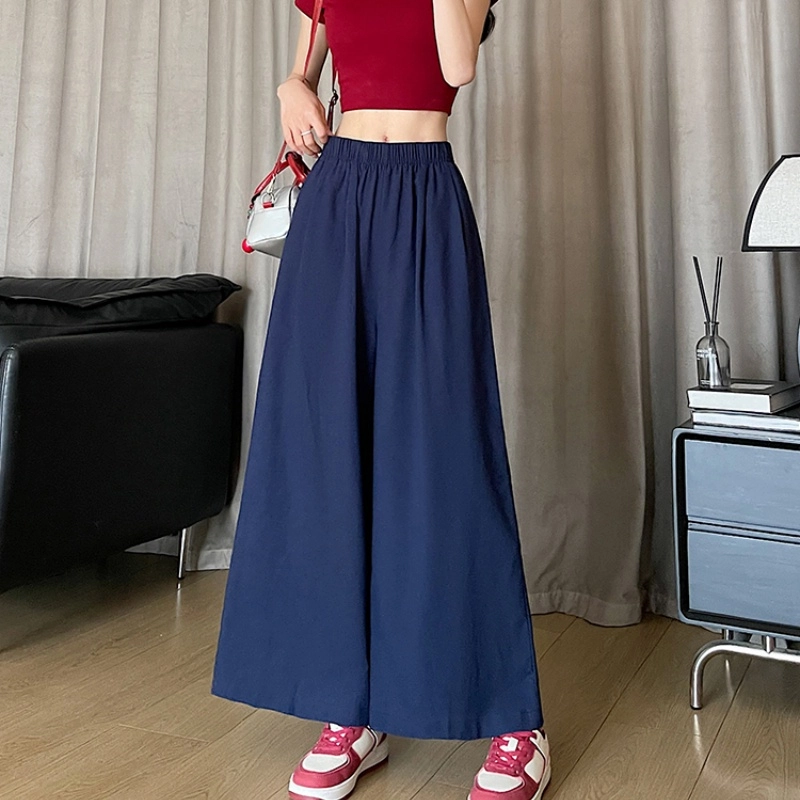 纤丝鸟 韩版时尚阔腿垂感显瘦宽松高腰透气舒适百搭休闲裤 女款