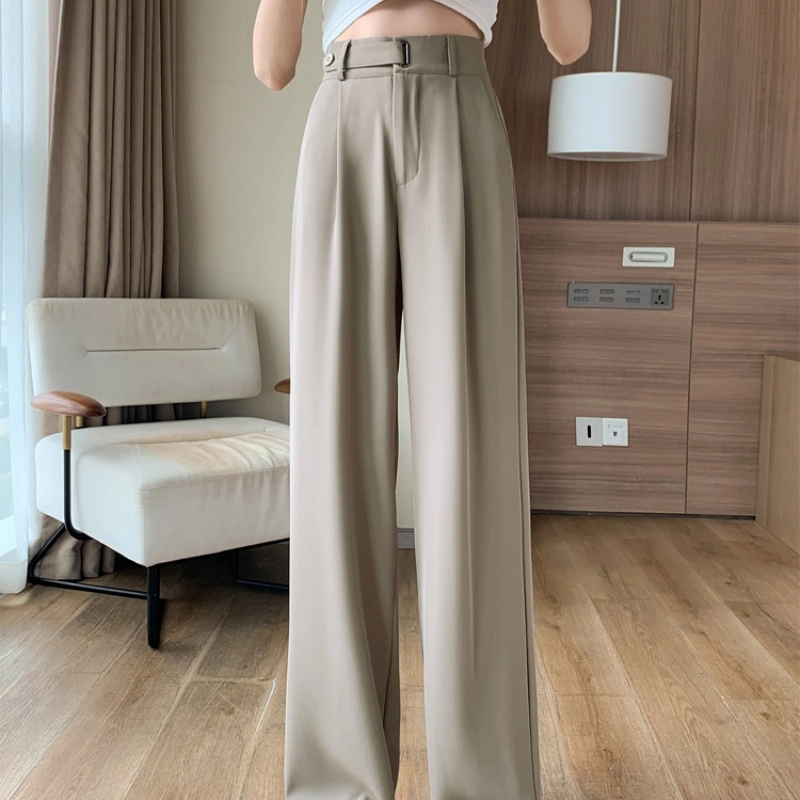 纤丝鸟 阔腿裤高腰垂感韩式简约显瘦舒适通勤休闲裤 女款