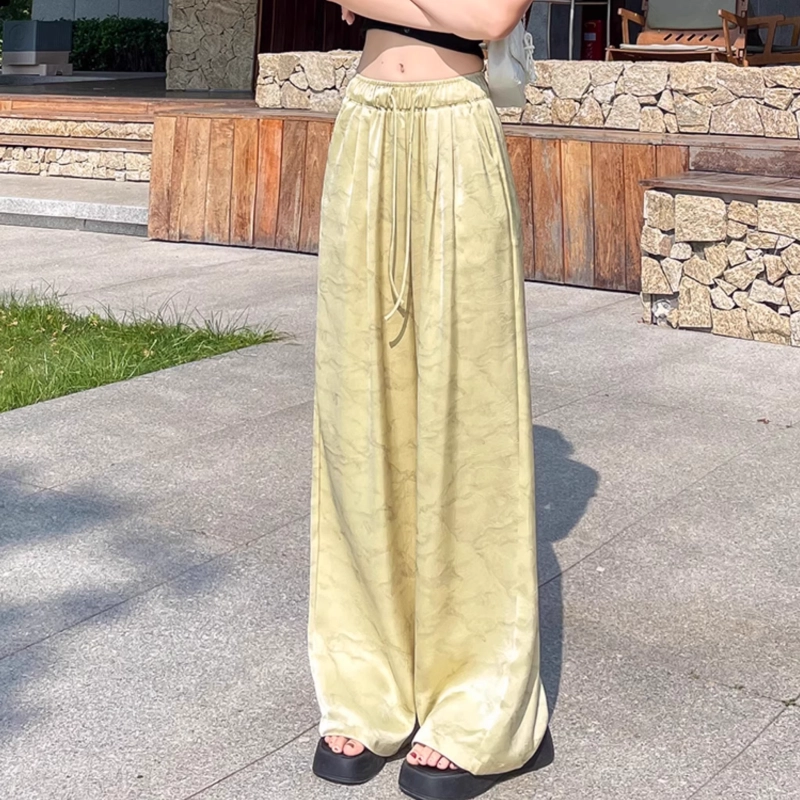 纤丝鸟 阔腿高腰垂感时尚百搭宽松休闲裤 女款