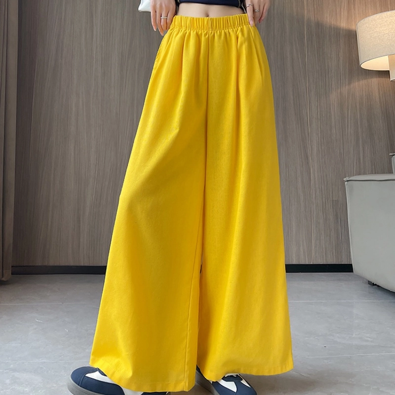 纤丝鸟 韩版时尚阔腿垂感显瘦宽松高腰透气舒适百搭休闲裤 女款