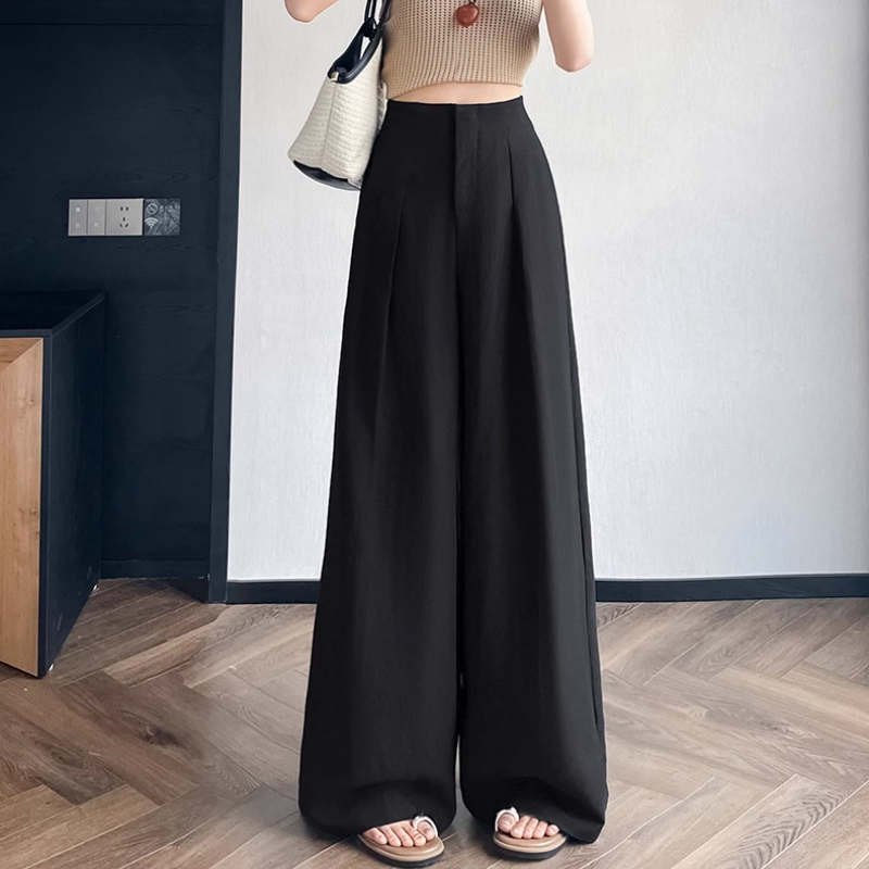 纤丝鸟 宽松阔腿裤女垂坠感舒适直筒山本裤轻盈飘逸感轻便透气休闲裤 女款