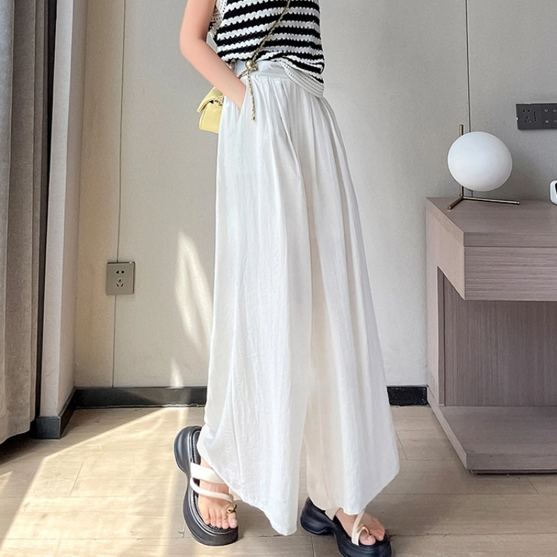纤丝鸟 时尚百搭高腰显瘦垂感阔腿宽松舒适简约休闲裤 女款