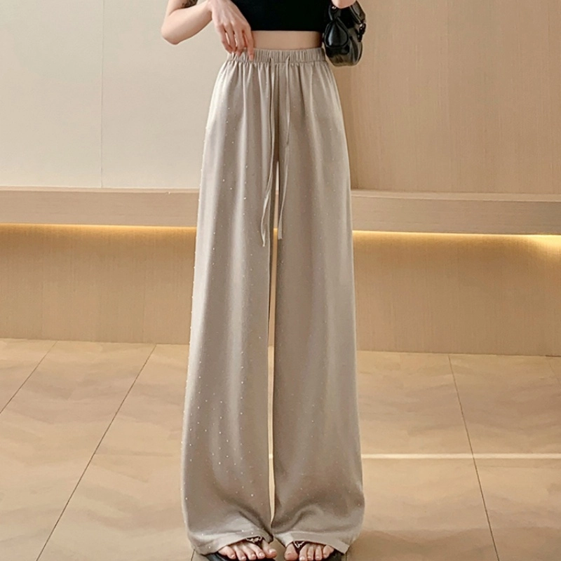 纤丝鸟 韩版时尚高腰垂感阔腿透气宽松舒适百搭休闲裤 女款