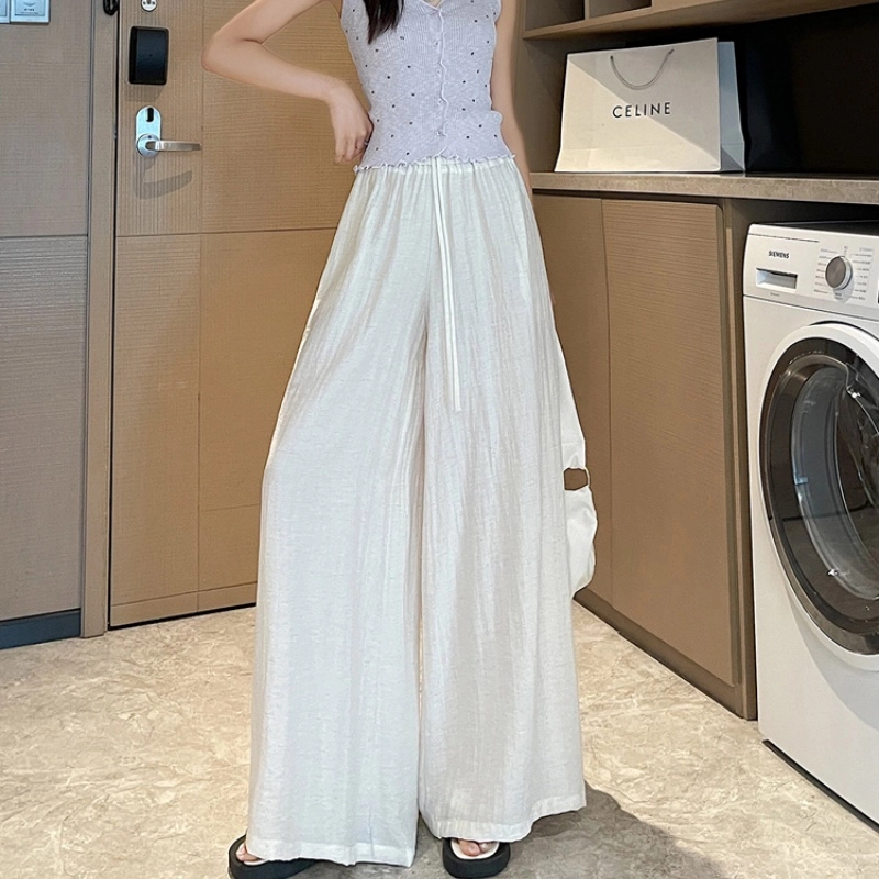 纤丝鸟 木耳边高腰舒适百搭通勤休闲裤 女款