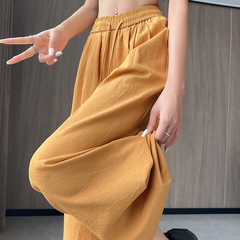 纤丝鸟 复古舒适时尚高腰阔腿宽松百搭垂感休闲裤 女款