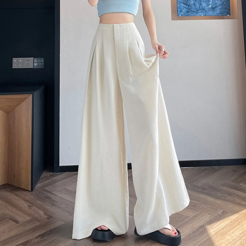 纤丝鸟 宽松阔腿裤女垂坠感舒适直筒山本裤轻盈飘逸感轻便透气休闲裤 女款