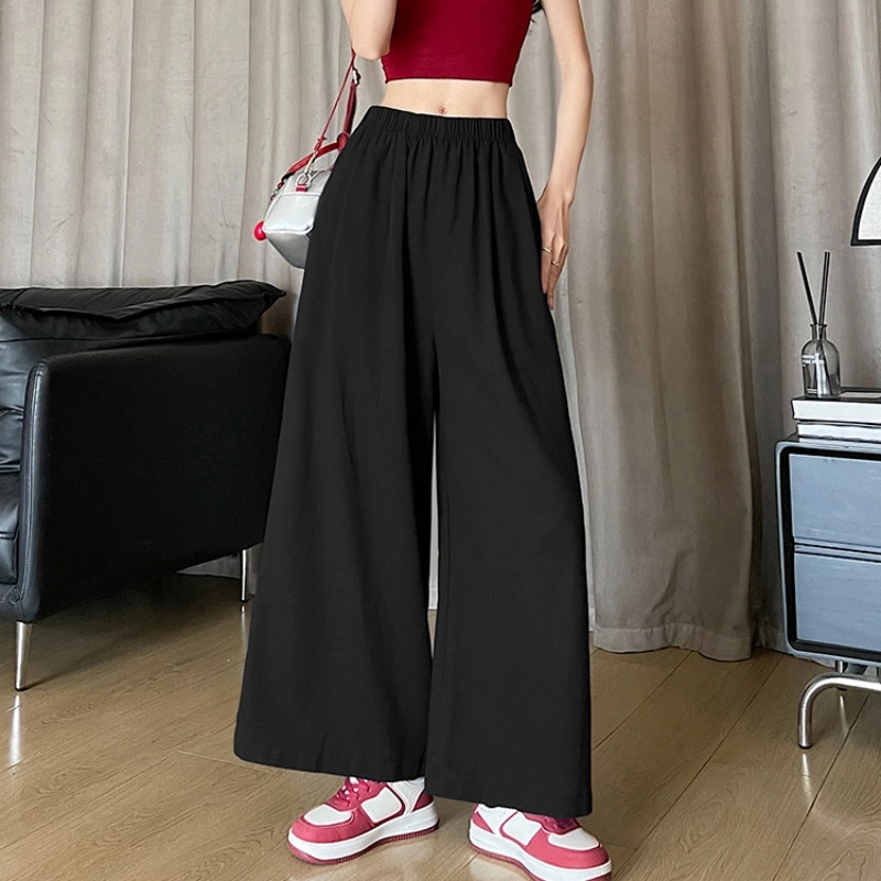 纤丝鸟 韩版时尚阔腿垂感显瘦宽松高腰透气舒适百搭休闲裤 女款