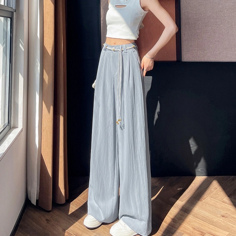 纤丝鸟 阔腿高腰设计垂感时尚感舒适休闲裤 女款