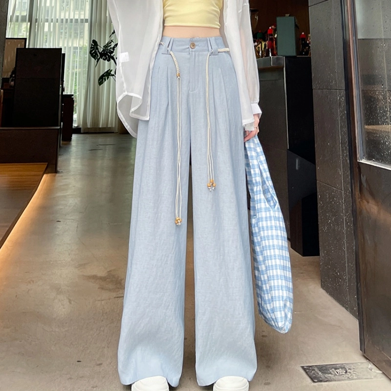 纤丝鸟 合身高腰适中阔腿休闲裤 女款