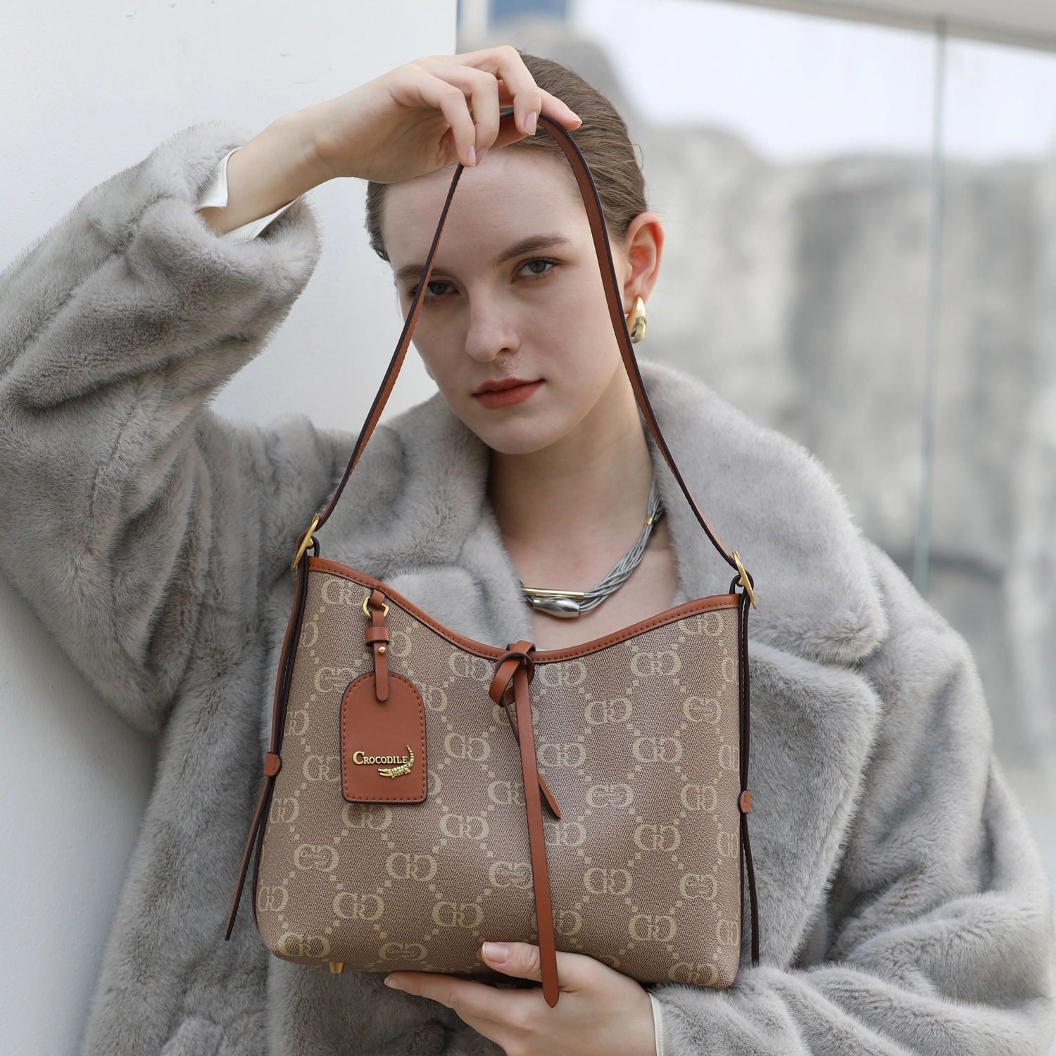 Crocodile logo PVC Tote