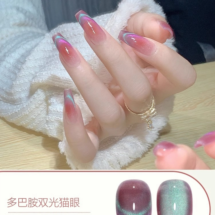 恩妮诗 多巴胺双光猫眼甲油胶 新款显白流行晶石猫眼厂家批发