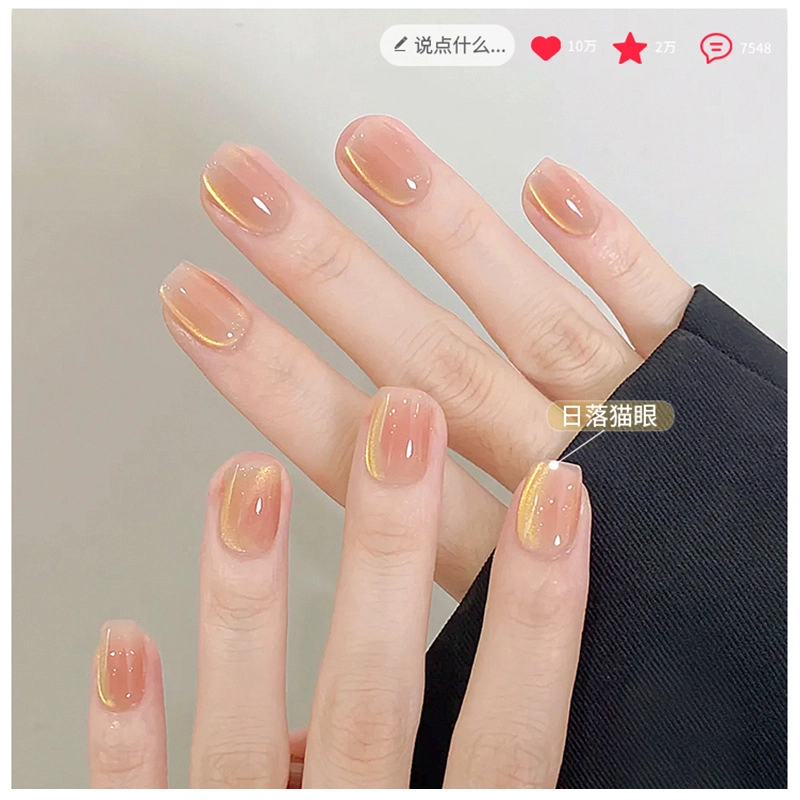 恩妮诗 镜面超亮猫眼鎏金灯带猫眼甲油胶 流行秋冬野莓晶石猫眼