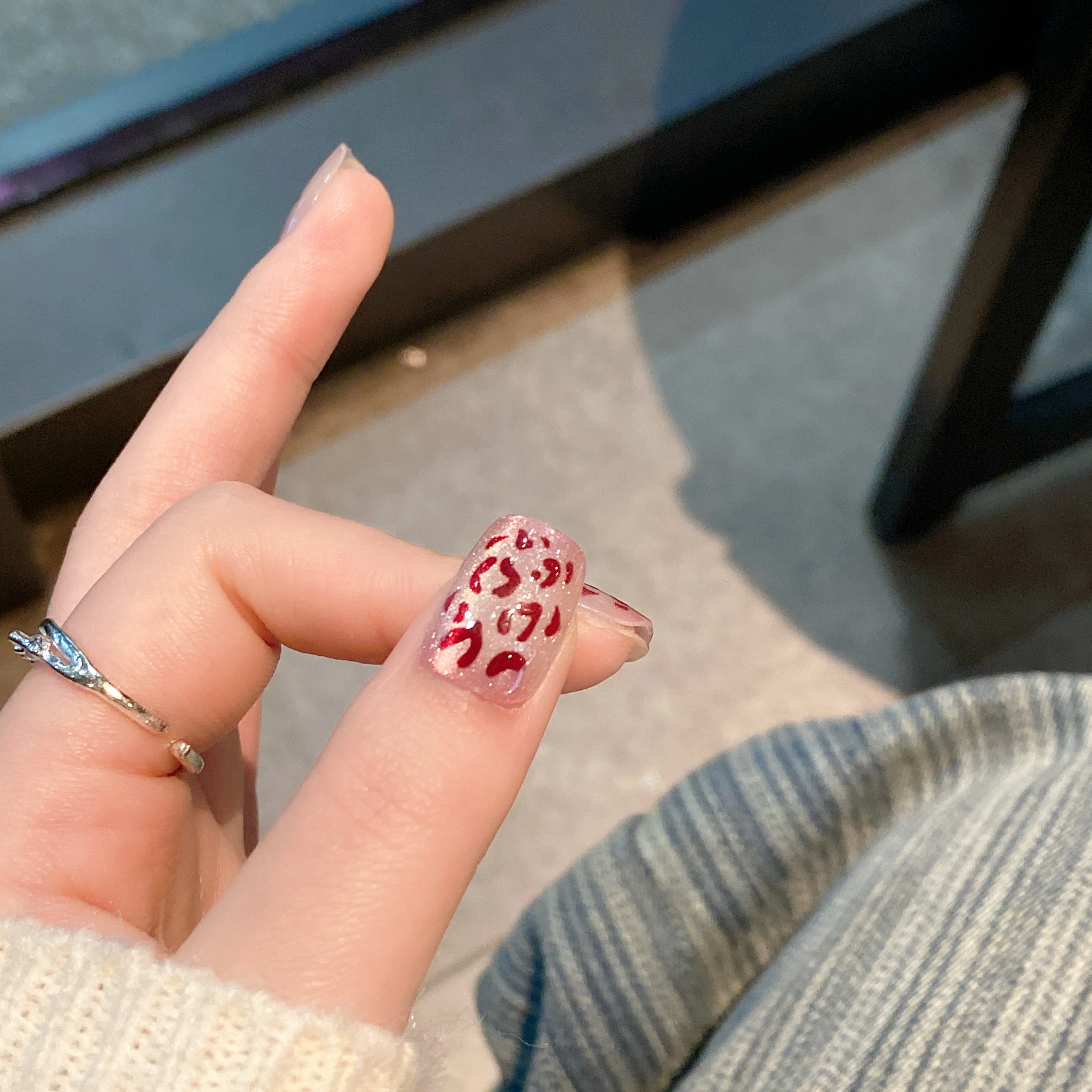 嘉比兔 复古红豹  穿戴甲 短梯纯色晕染 新中式