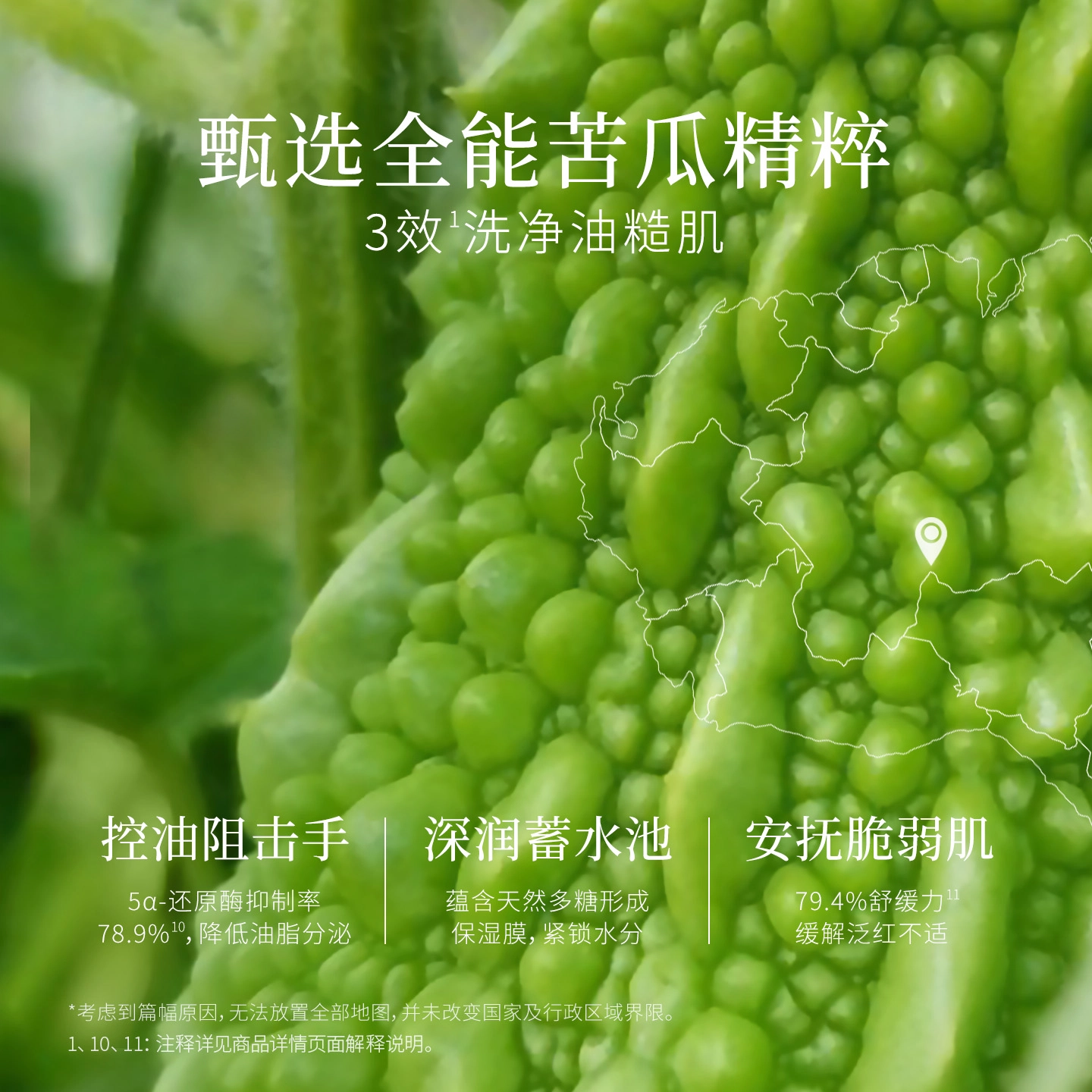 一叶子 苦瓜多效洁面膏 保湿去角质控油清洁 补水舒缓洗面奶 卸淡妆